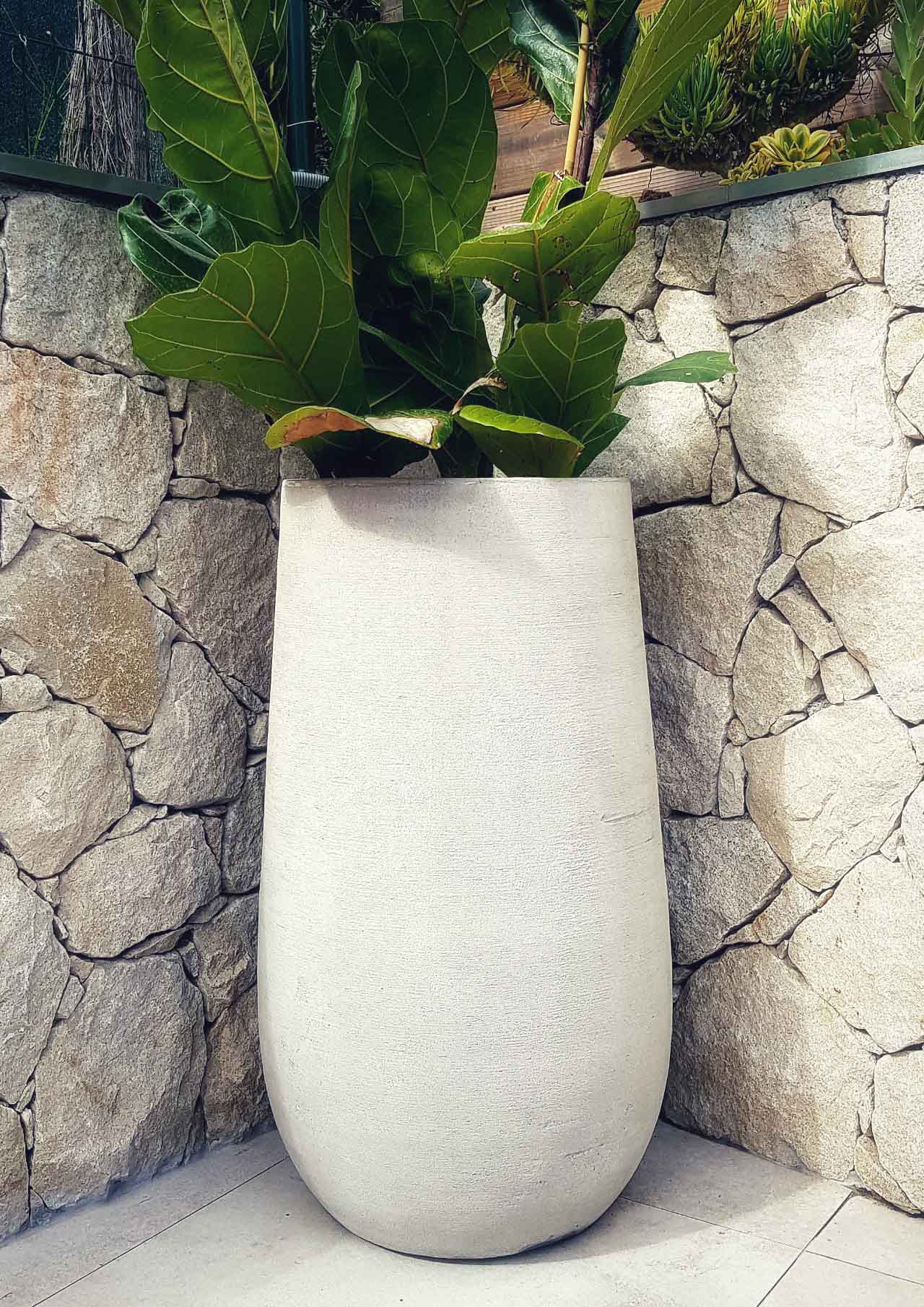 Vaso rotondo XXL stile Wabi-sabi con finitura naturale