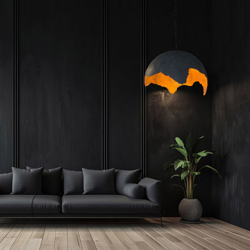 Luminaire style industriel avec bord irrégulier fait main