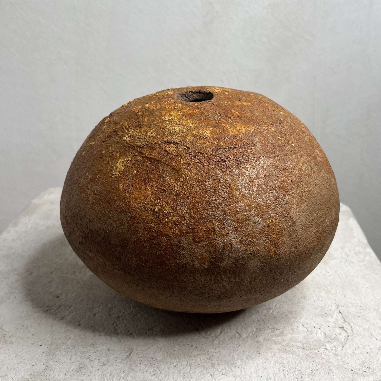 Scultura ovale resistente al gelo con finitura corten